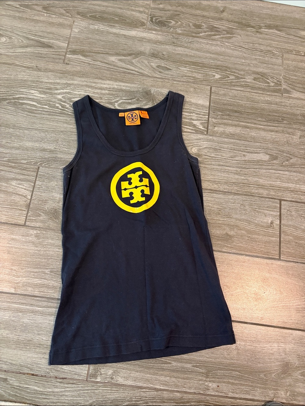Tory Burch Navy Tank with Yellow Logo - Picture 1 of 7
